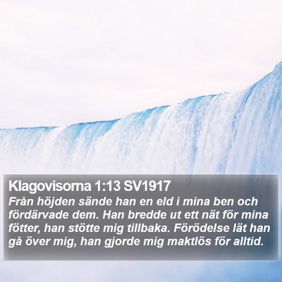 Klagovisorna 1:13 SV1917 Bible Verse Image
