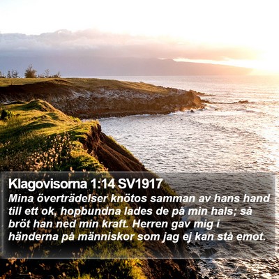 Klagovisorna 1:14 SV1917 Bible Verse Image