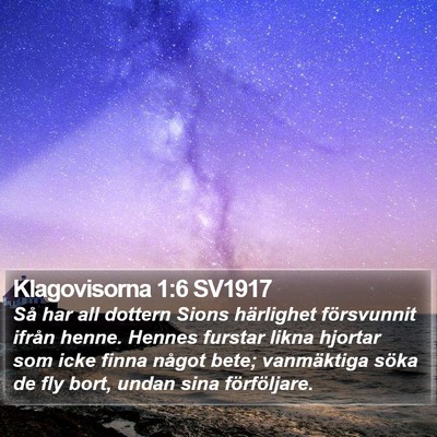 Klagovisorna 1:6 SV1917 Bible Verse Image