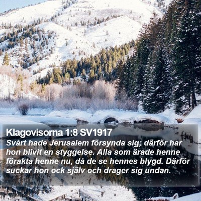 Klagovisorna 1:8 SV1917 Bible Verse Image