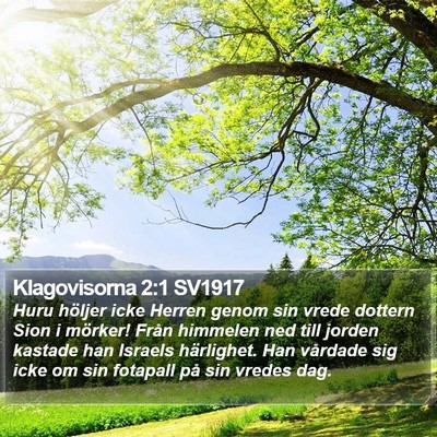Klagovisorna 2:1 SV1917 Bible Verse Image