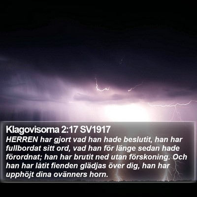 Klagovisorna 2:17 SV1917 Bible Verse Image