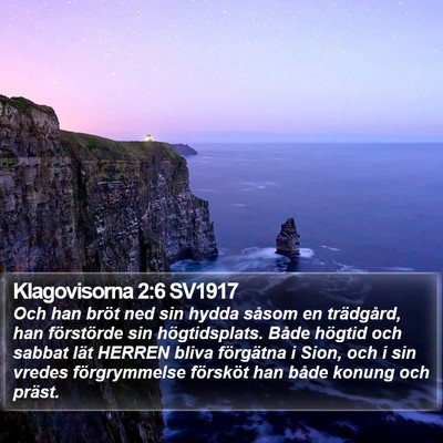 Klagovisorna 2:6 SV1917 Bible Verse Image
