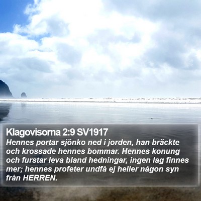 Klagovisorna 2:9 SV1917 Bible Verse Image