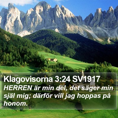 Klagovisorna 3:24 SV1917 Bible Verse Image