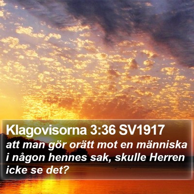 Klagovisorna 3:36 SV1917 Bible Verse Image