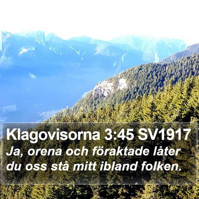 Klagovisorna 3:45 SV1917 Bible Verse Image