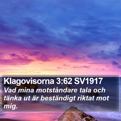 Klagovisorna 3:62 SV1917 Bible Verse Image