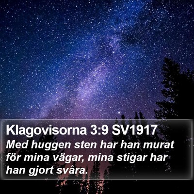 Klagovisorna 3:9 SV1917 Bible Verse Image