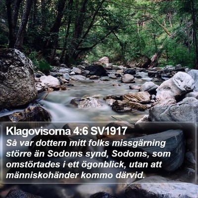 Klagovisorna 4:6 SV1917 Bible Verse Image