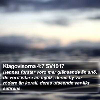 Klagovisorna 4:7 SV1917 Bible Verse Image