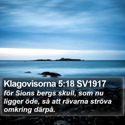 Klagovisorna 5:18 SV1917 Bible Verse Image