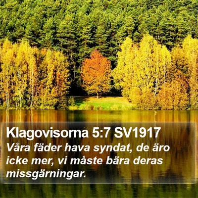 Klagovisorna 5:7 SV1917 Bible Verse Image