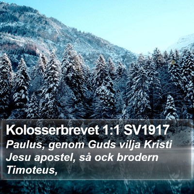 Kolosserbrevet 1:1 SV1917 Bible Verse Image