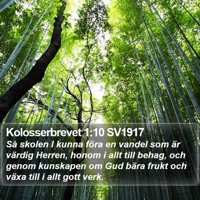 Kolosserbrevet 1:10 SV1917 Bible Verse Image