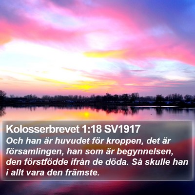 Kolosserbrevet 1:18 SV1917 Bible Verse Image