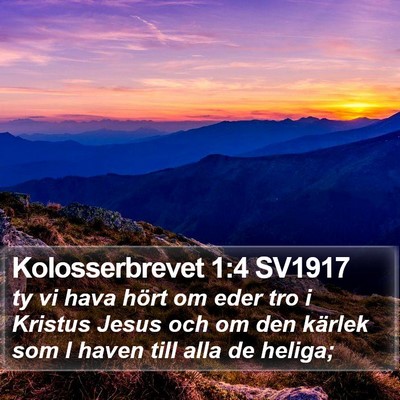 Kolosserbrevet 1:4 SV1917 Bible Verse Image
