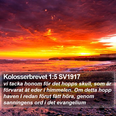 Kolosserbrevet 1:5 SV1917 Bible Verse Image