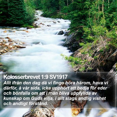 Kolosserbrevet 1:9 SV1917 Bible Verse Image