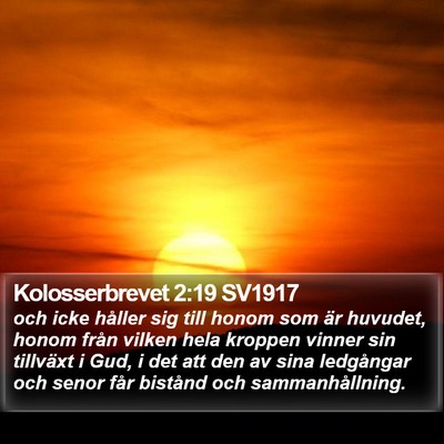 Kolosserbrevet 2:19 SV1917 Bible Verse Image