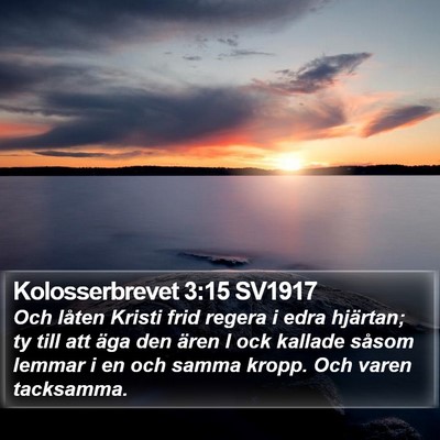 Kolosserbrevet 3:15 SV1917 Bible Verse Image