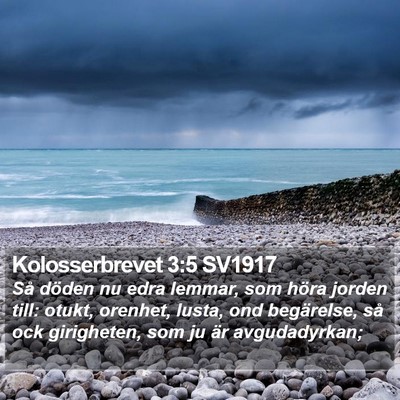 Kolosserbrevet 3:5 SV1917 Bible Verse Image