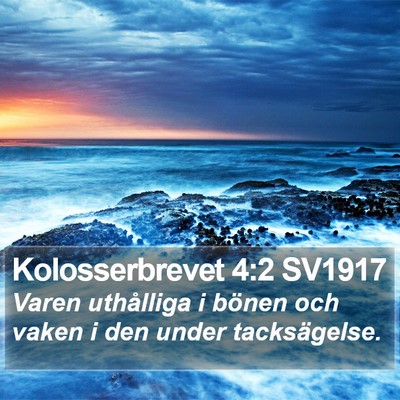 Kolosserbrevet 4:2 SV1917 Bible Verse Image