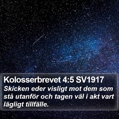 Kolosserbrevet 4:5 SV1917 Bible Verse Image