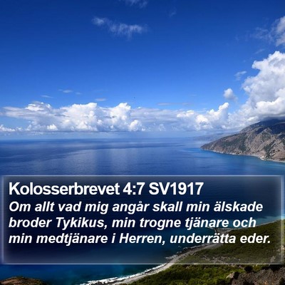 Kolosserbrevet 4:7 SV1917 Bible Verse Image
