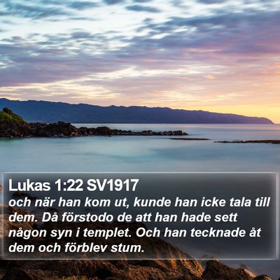 Lukas 1:22 SV1917 Bible Verse Image