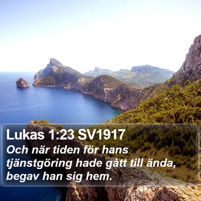 Lukas 1:23 SV1917 Bible Verse Image