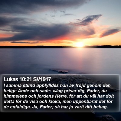 Lukas 10:21 SV1917 Bible Verse Image