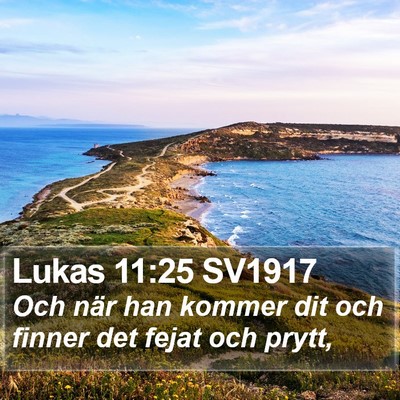 Lukas 11:25 SV1917 Bible Verse Image