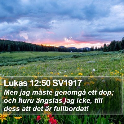 Lukas 12:50 SV1917 Bible Verse Image