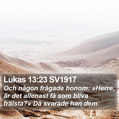 Lukas 13:23 SV1917 Bible Verse Image