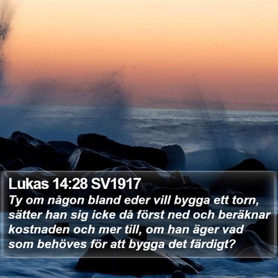 Lukas 14:28 SV1917 Bible Verse Image