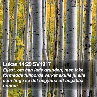 Lukas 14:29 SV1917 Bible Verse Image