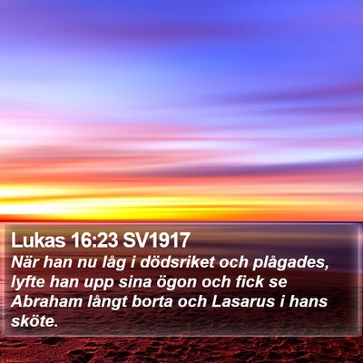 Lukas 16:23 SV1917 Bible Verse Image