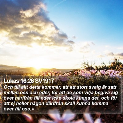 Lukas 16:26 SV1917 Bible Verse Image