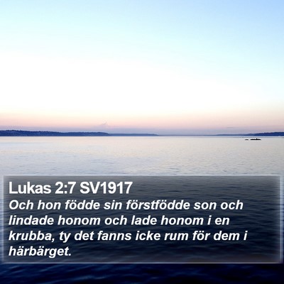 Lukas 2:7 SV1917 Bible Verse Image