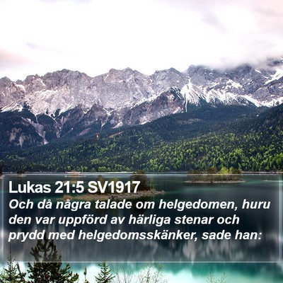 Lukas 21:5 SV1917 Bible Verse Image