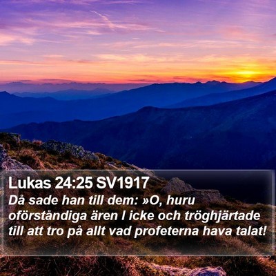 Lukas 24:25 SV1917 Bible Verse Image