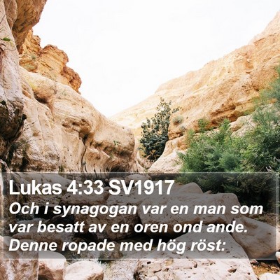 Lukas 4:33 SV1917 Bible Verse Image