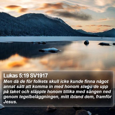 Lukas 5:19 SV1917 Bible Verse Image