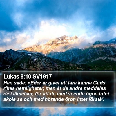 Lukas 8:10 SV1917 Bible Verse Image