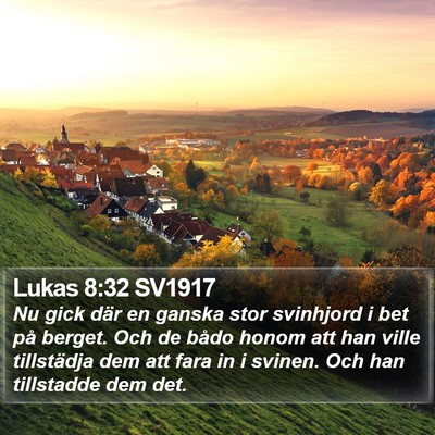 Lukas 8:32 SV1917 Bible Verse Image