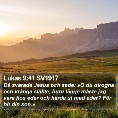 Lukas 9:41 SV1917 Bible Verse Image