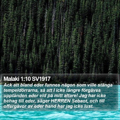Malaki 1:10 SV1917 Bible Verse Image