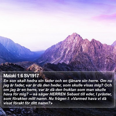 Malaki 1:6 SV1917 Bible Verse Image