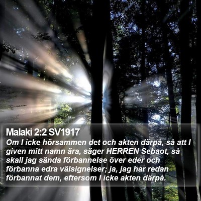 Malaki 2:2 SV1917 Bible Verse Image